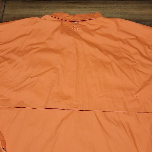 Magellan LS Orange Angler Fit MagShield Fish Gear Button Up Shirt - Size 4XL - Picture 5 of 8